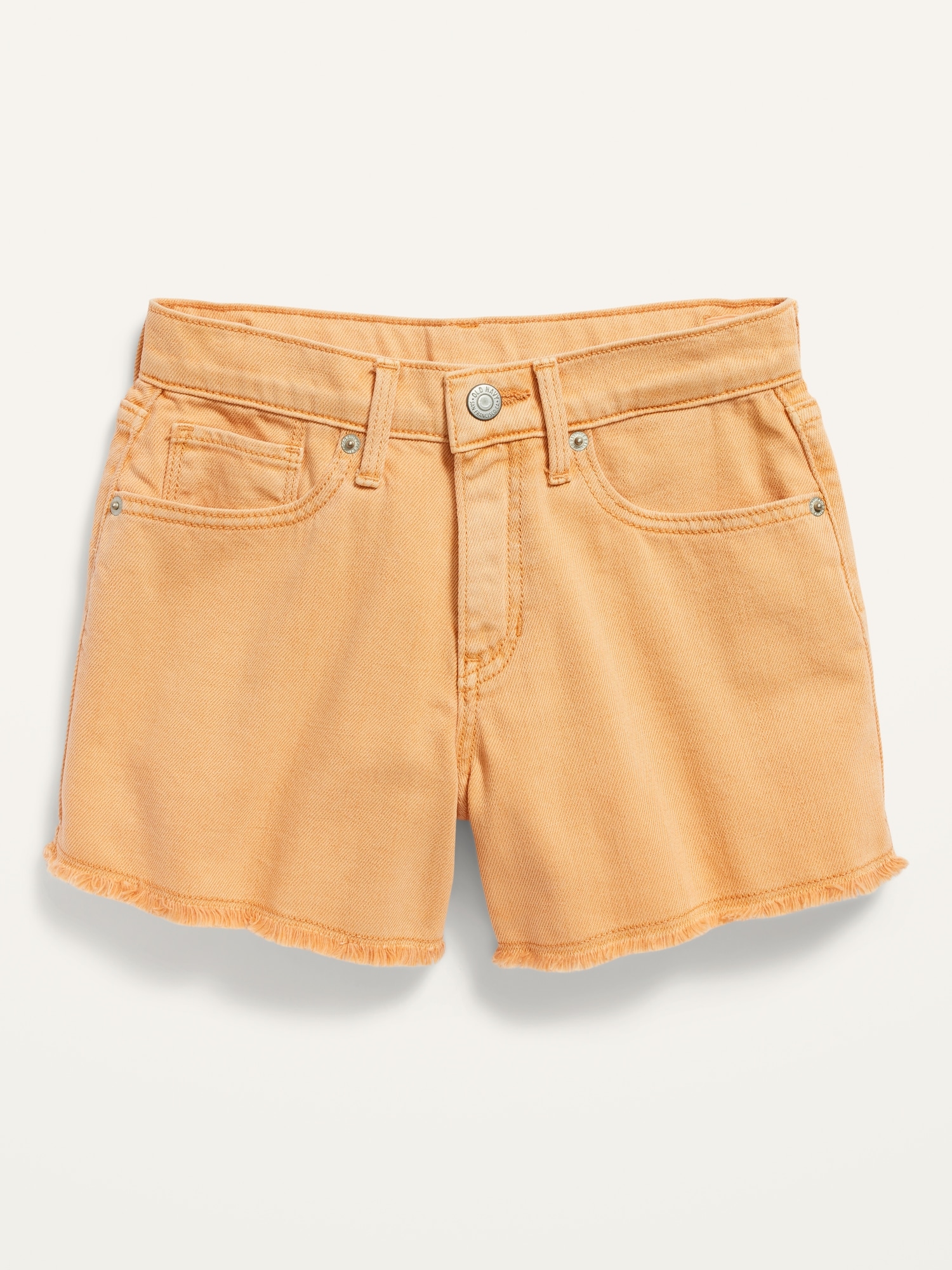 Extra High-Waisted Pop-Color Cut-Off Jean Shorts for Girls