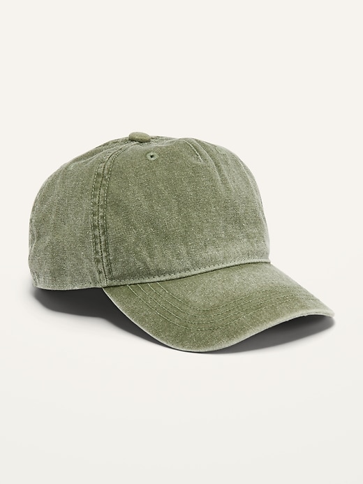 View large product image 1 of 1. Gender-Neutral Garment-Dyed Canvas Baseball Cap For Kids