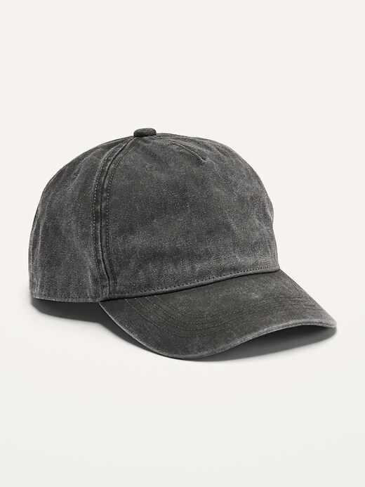 View large product image 1 of 1. Gender-Neutral Garment-Dyed Canvas Baseball Cap For Kids
