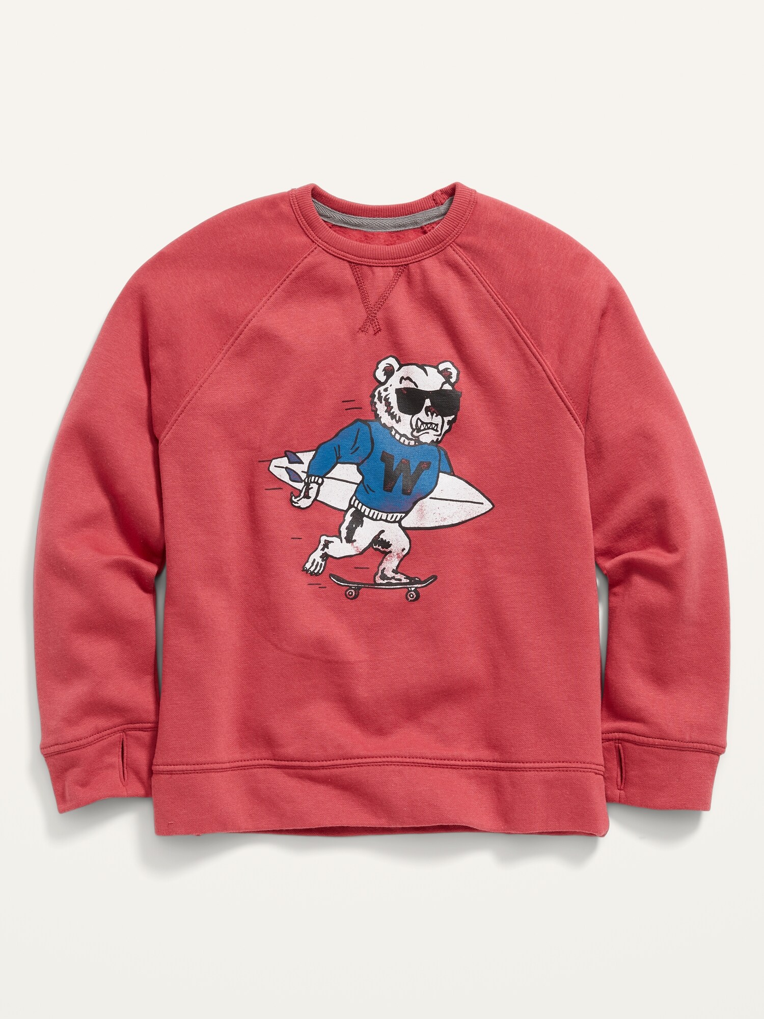 Vintage Crew-Neck Pullover Sweatshirt for Boys