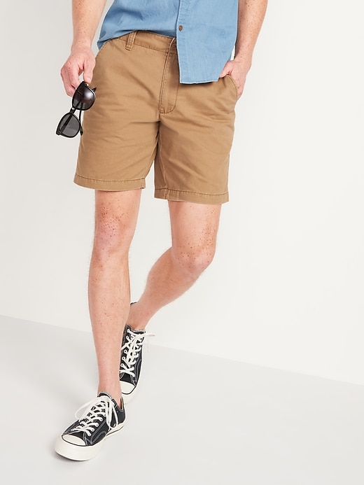 View large product image 1 of 3. Straight Lived-In Khaki Non-Stretch Shorts for Men - 10-inch inseam