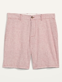 View large product image 3 of 3. Slim Ultimate Micro-Stripe Linen-Blend Shorts -- 8-inch inseam