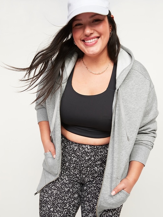 View large product image 1 of 2. Soft Slouchy Zip-Front Plus-Size Hoodie