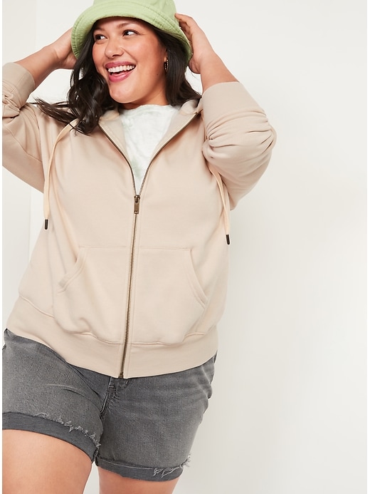 View large product image 1 of 2. Soft Slouchy Zip-Front Plus-Size Hoodie