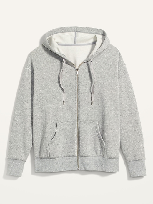 View large product image 2 of 2. Soft Slouchy Zip-Front Plus-Size Hoodie