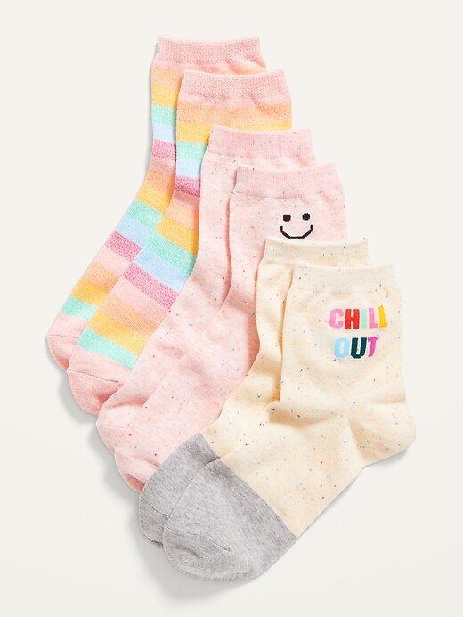 Old Navy Novelty Quarter Crew Socks 3 Pack For Women 6092460820000 