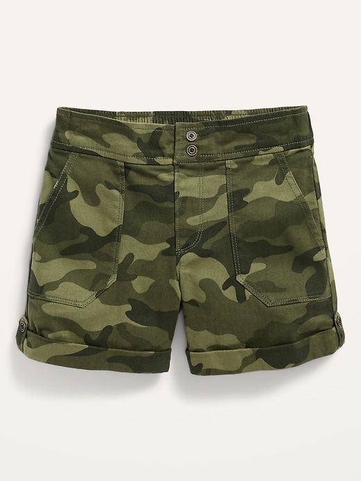 View large product image 1 of 1. Twill Utility Shorts for Girls