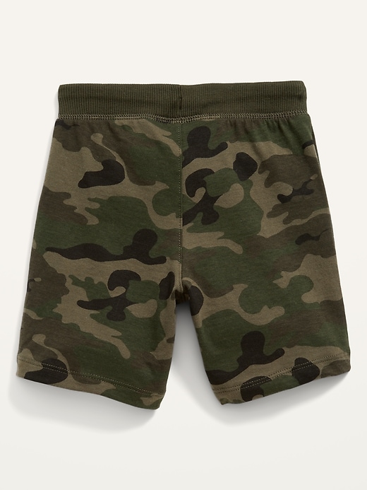 View large product image 2 of 2. Functional-Drawstring Printed Jersey Shorts for Toddler Boys