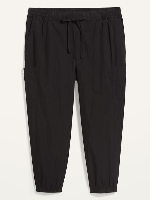 Image number 4 showing, High-Waisted Poplin Tapered Jogger Plus-Size Cargo Pants