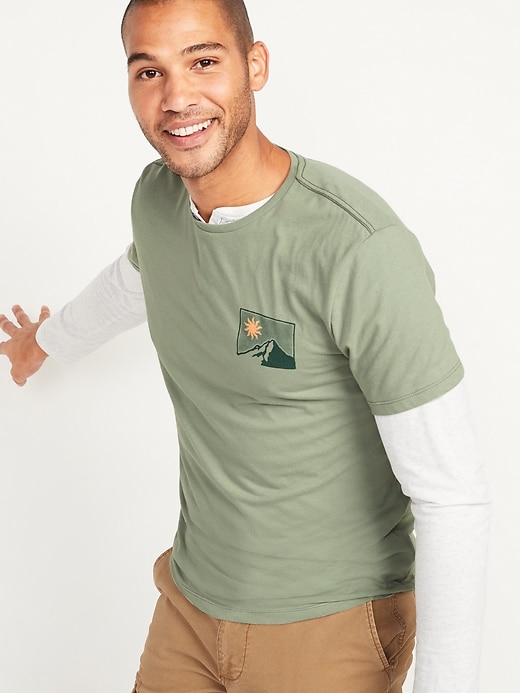 View large product image 1 of 3. Graphic Soft-Washed Crew-Neck T-Shirt