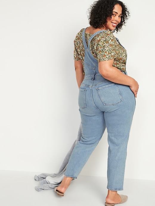 Image number 2 showing, O.G. Straight Medium-Wash Plus-Size Jean Overalls