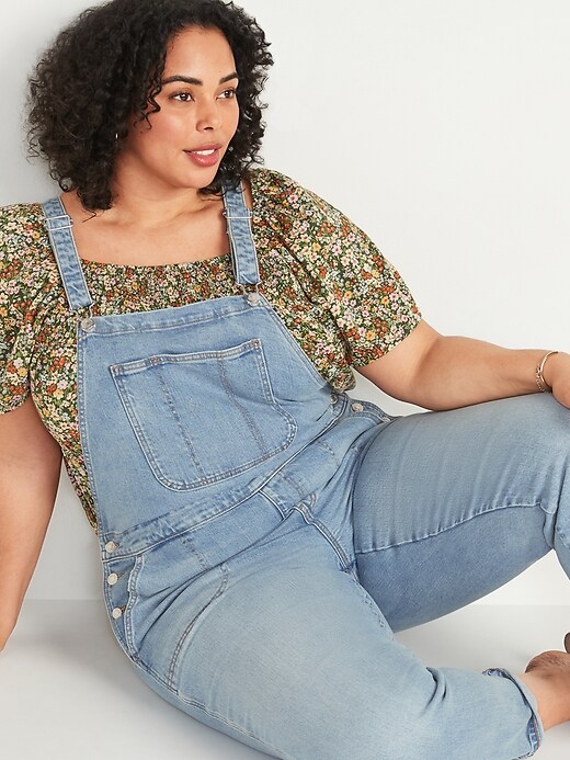Image number 3 showing, O.G. Straight Medium-Wash Plus-Size Jean Overalls