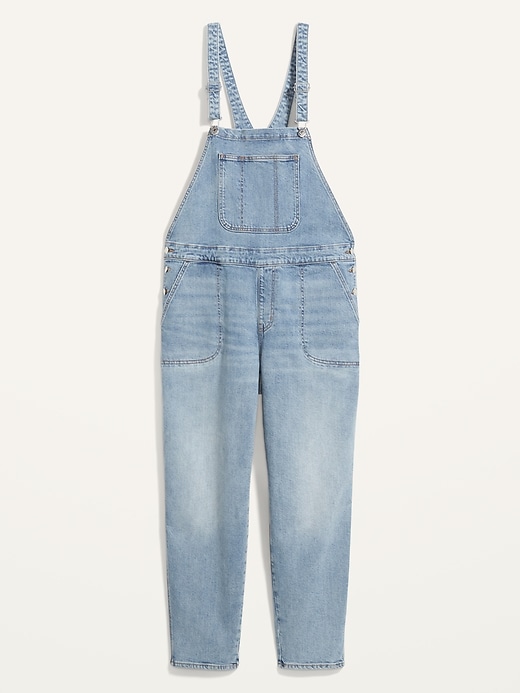 Image number 4 showing, O.G. Straight Medium-Wash Plus-Size Jean Overalls