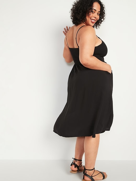 Image number 2 showing, Smocked Fit & Flare Cami Plus-Size Midi Dress