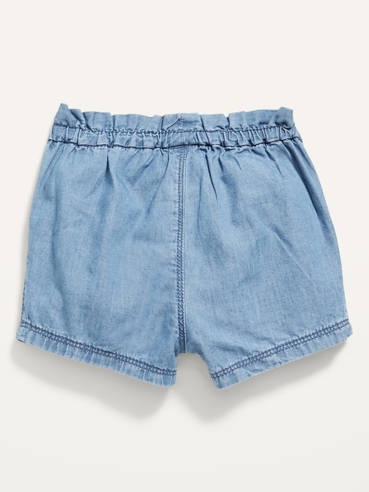View large product image 2 of 2. Pull-On Chambray Utility Shorts for Baby