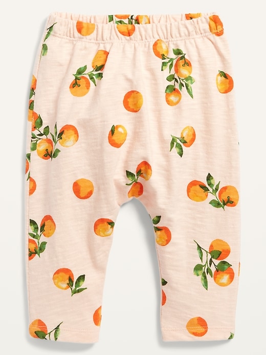 View large product image 1 of 1. Printed Slub-Knit U-Shaped Pants for Baby