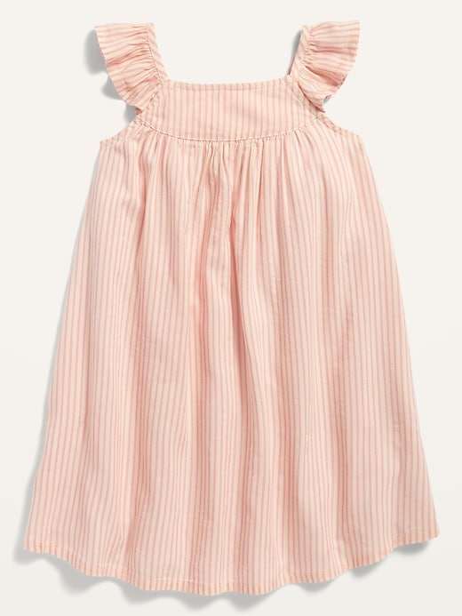 View large product image 1 of 1. Striped Flutter-Sleeve Swing Dress for Toddler Girls