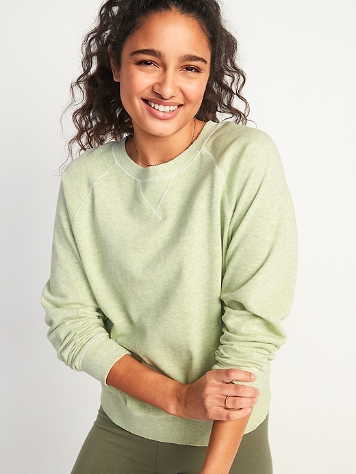 Image number 1 showing, Vintage Garment-Dyed Crew-Neck Sweatshirt for Women