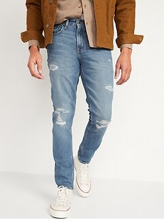 Navy ripped jeans sales mens