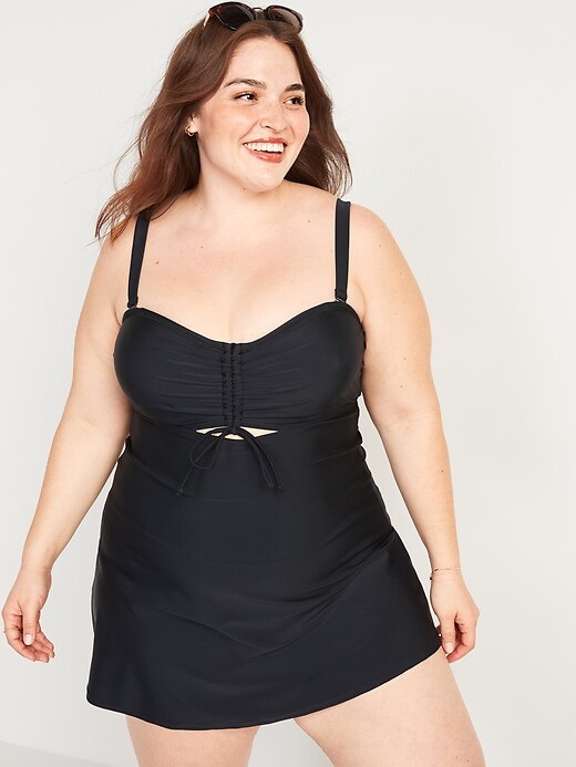 View large product image 1 of 2. Secret-Slim Plus-Size Underwire Swim Dress