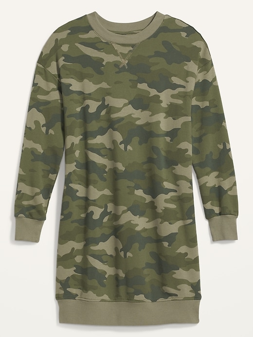 Image number 4 showing, Camo French Terry Sweatshirt Shift Dress for Women