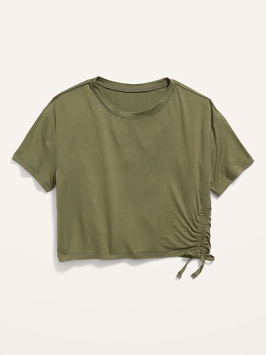 View large product image 1 of 2. Luxe Short-Sleeve Side-Tie Top for Girls