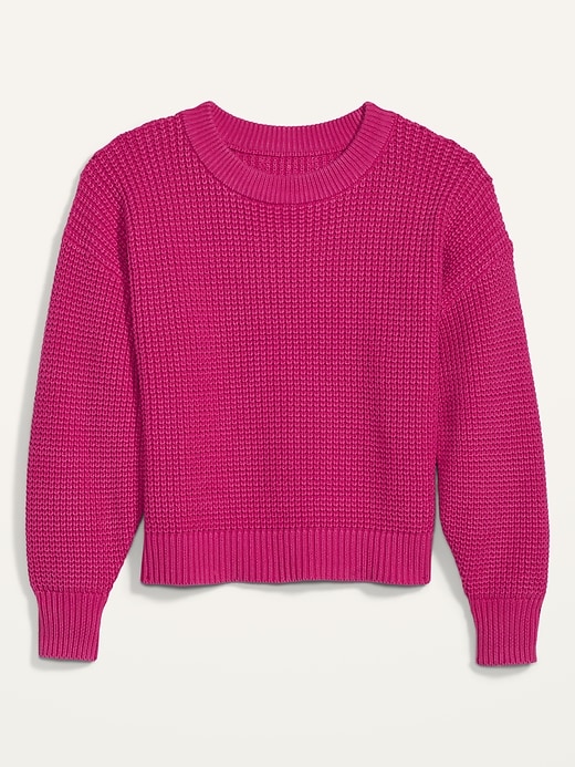 View large product image 1 of 1. Acid-Wash Shaker-Stitch Sweater for Women