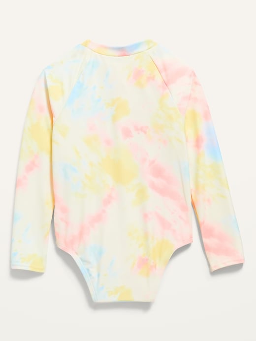 View large product image 2 of 2. Printed Long-Sleeve Zip Rashguard for Toddler Girls