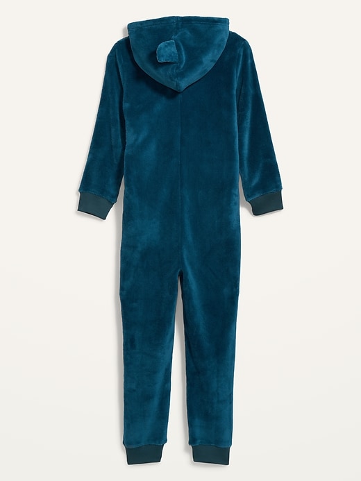 View large product image 2 of 2. Gender-Neutral Hooded Shark Pajama One-Piece for Kids