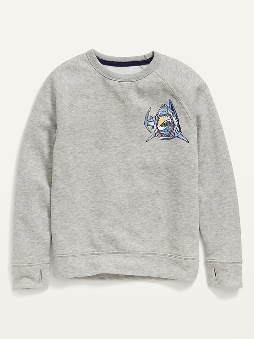 View large product image 1 of 2. Vintage Shark-Graphic Pullover Sweatshirt for Boys