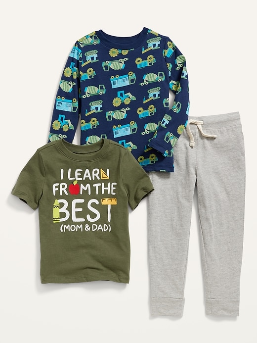 Old Navy 3-Piece Graphic T-Shirt and Pants Set for Toddler Boys. 1