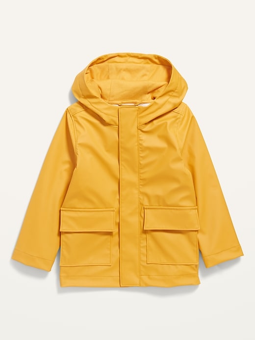 View large product image 1 of 2. Water-Resistant Hooded Rain Jacket for Toddler Boys