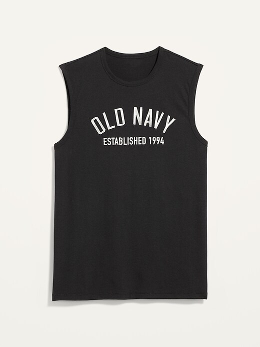 View large product image 1 of 1. Logo-Graphic Sleeveless Muscle Tee