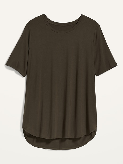Image number 4 showing, Luxe Elbow-Sleeve Plus-Size Tunic Tee