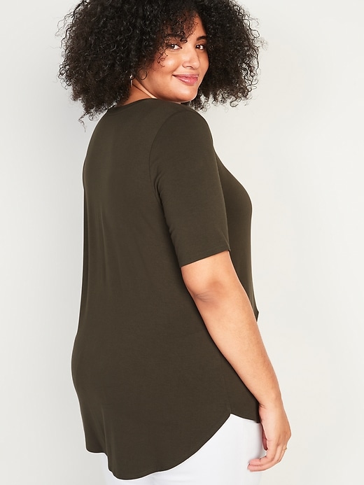 Image number 2 showing, Luxe Elbow-Sleeve Plus-Size Tunic Tee
