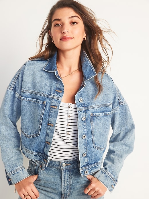 old navy cropped denim jacket
