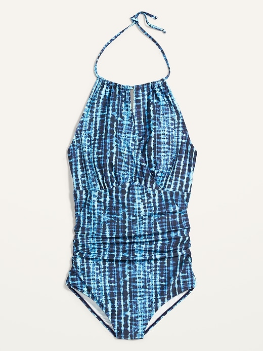 Image number 4 showing, Secret-Smooth Halter Plus-Size One-Piece Swimsuit