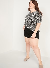 View large product image 3 of 3. Luxe Leopard-Print Plus-Size V-Neck Tunic Tee