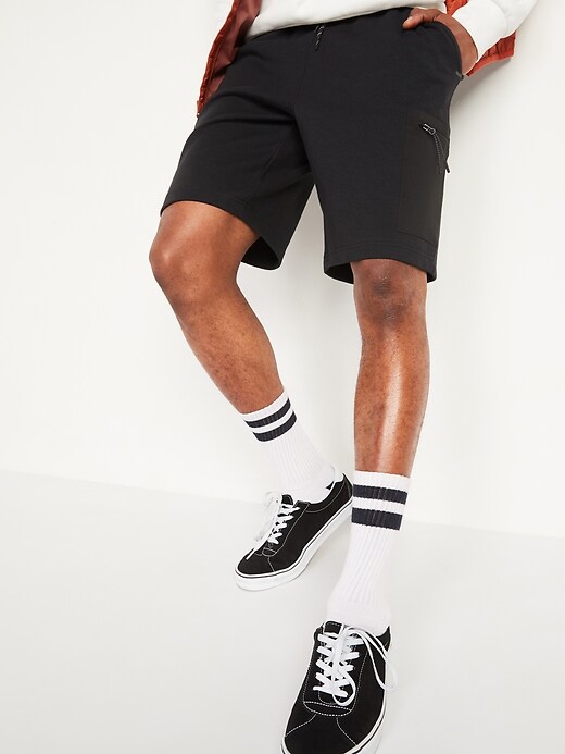 Dynamic Fleece Cargo Jogger Shorts for Men -- 9-inch inseam