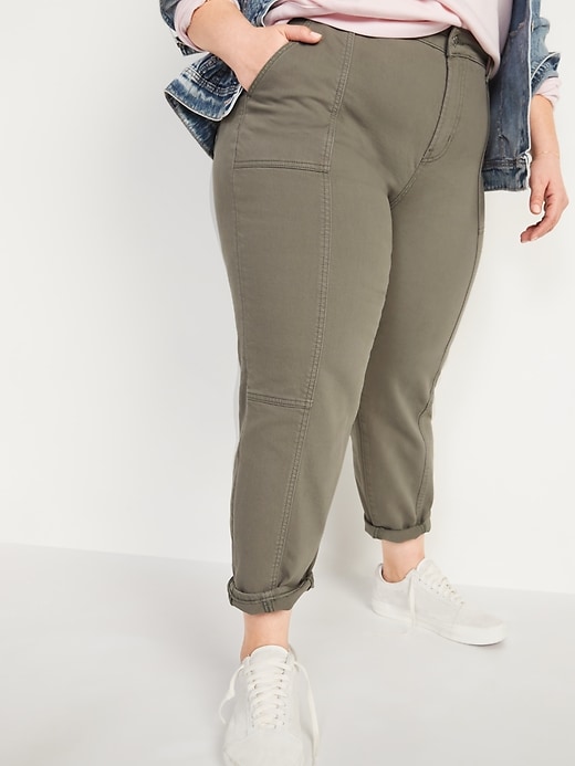 Image number 1 showing, Extra High-Waisted Secret-Smooth Pockets Sky Hi Straight Plus-Size Utility Jeans
