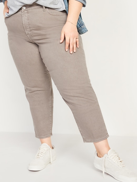 Image number 1 showing, High-Waisted Secret-Smooth Pockets O.G. Straight Plus-Size Jeans