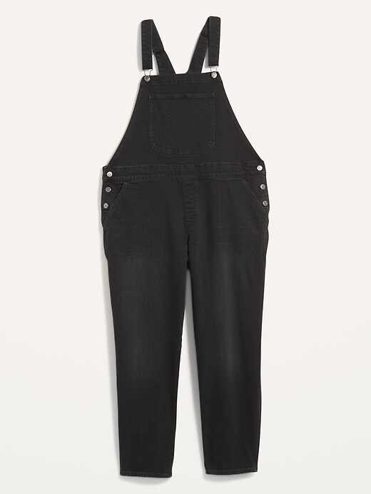 Image number 4 showing, Straight Plus-Size Black Jean Overalls