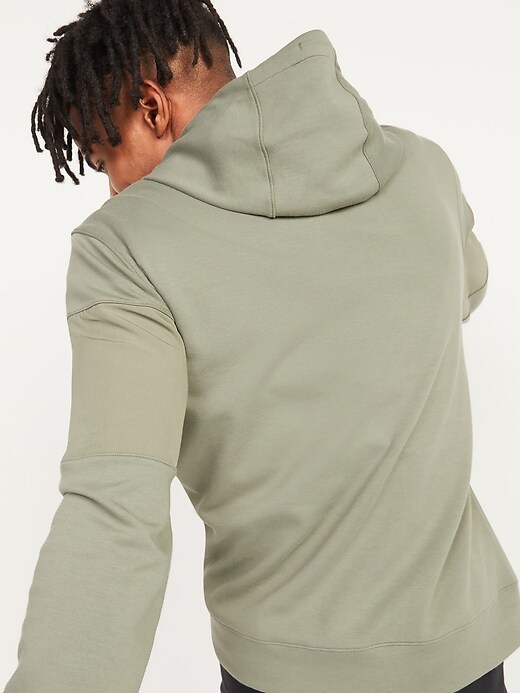 View large product image 2 of 3. Dynamic Fleece Woven-Hybrid Pullover Hoodie