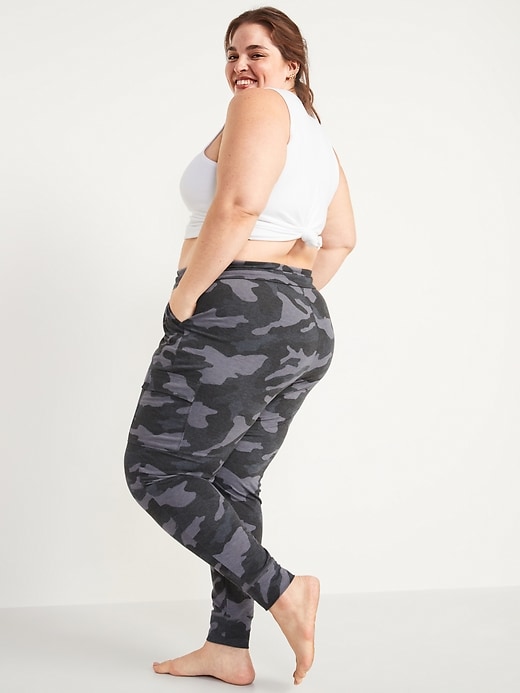 Image number 2 showing, Mid-Rise French Terry Plus-Size Live-In Cargo Jogger Pants