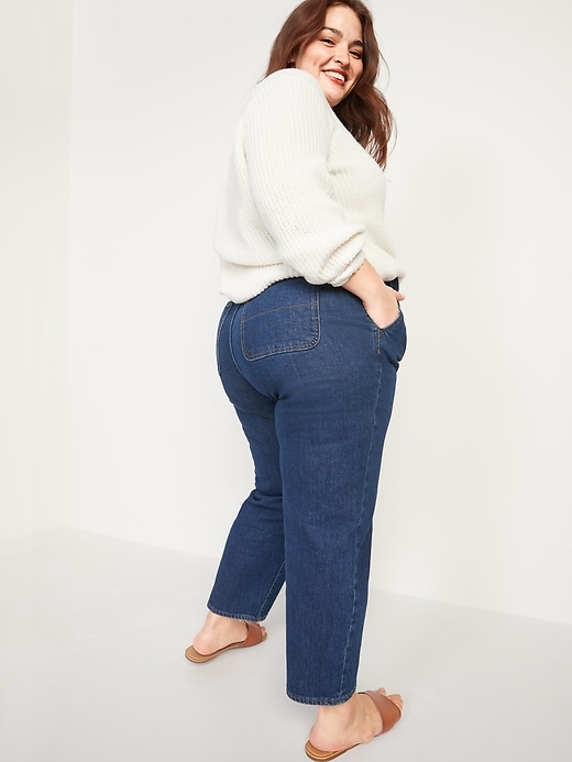 Image number 2 showing, Extra High-Waisted Secret-Slim Pockets Sky Hi Straight Plus-Size Jeans