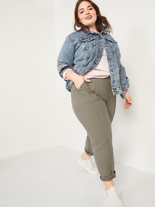 Image number 3 showing, Extra High-Waisted Secret-Smooth Pockets Sky Hi Straight Plus-Size Utility Jeans