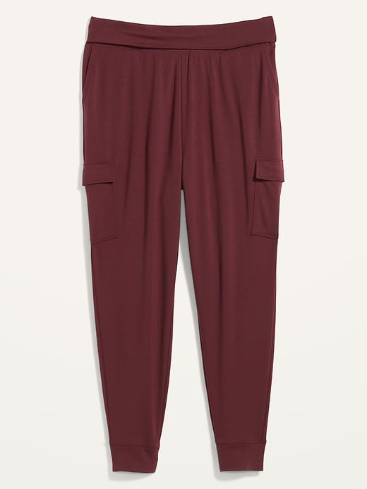 View large product image 2 of 2. Mid-Rise French Terry Plus-Size Live-In Cargo Jogger Pants