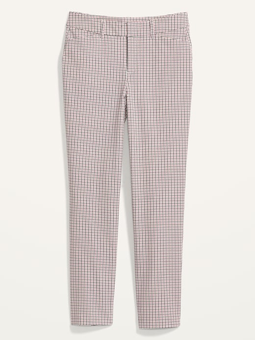 Image number 4 showing, High-Waisted Pixie Checked Straight-Leg Ankle Pants for Women