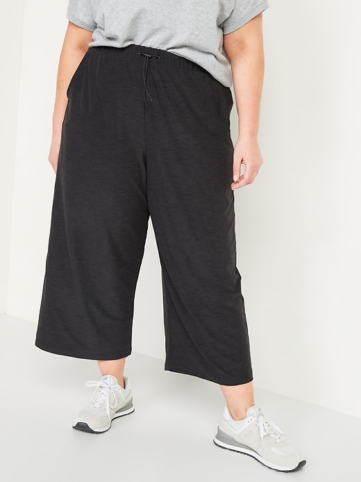 Image number 1 showing, High-Waisted Breathe ON Crop Wide-Leg Plus-Size Pants