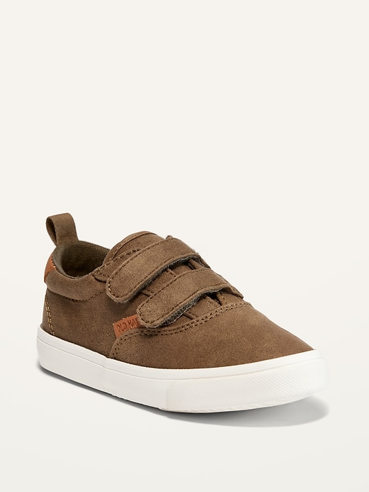 View large product image 1 of 4. Unisex Faux-Suede Double-Strap Sneakers for Toddler